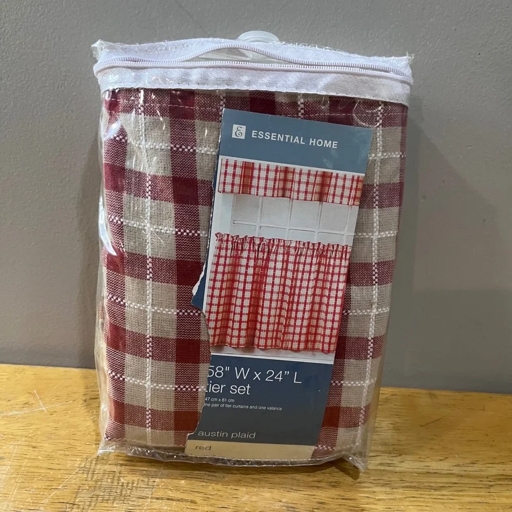 Essential Home Austin Plaid Red 58